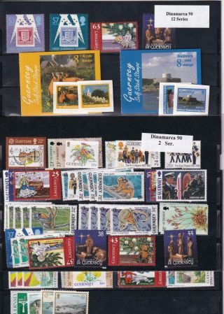 Guernsey Face Value £157.  62 Stamps & Booklets For Postage Or Collecting