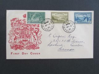 Canada First Day Cover 269,  272 & Ce9,  10c & 50c Peace & 7c Airmail,  1946 - 1157