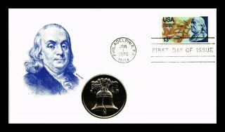 Dr Jim Stamps Us Ben Franklin Bicentennial Fdc Medallion Cover Philadelphia