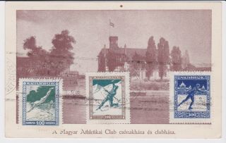 Stamps 1925 Hungary Sport Postcard Postal History