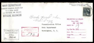 Uss Vixen York Ny July 20 1941 Registered Official To Washington Dc