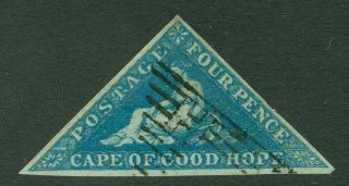 Sg 2 Cape Of Good Hope 1853.  4d Deep Blue.  Very Fine,  Full Margins.