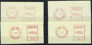 Taiwan 1965 Group Of 4 000.  00 Meter Mail Proofs