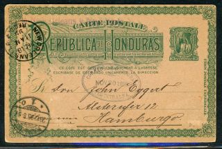 Honduras Postal History Lot 91 1895 3c Pc Tegucigalpa - Hamburg Germany $$$