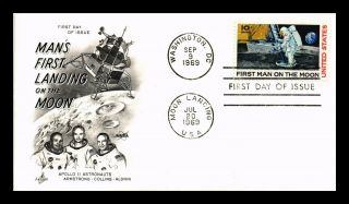Dr Jim Stamps Us Moon Landing Apollo Ii Air Mail First Day Cover Art Craft