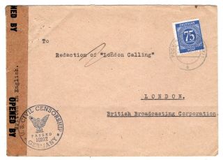1947 Germany To London Censored Cover / Displaced Jewish Persons Camp / Hungary.