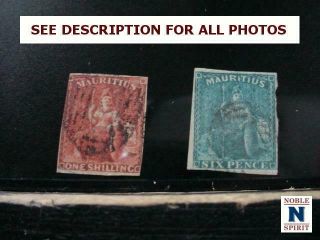 Noblespirit Mauritius 18 - 19 Fine (sg No.  32 - 34 £80=$128) Cat $60.  $25