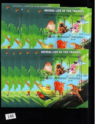 10x Grenada - Mnh - Animals - Birds - Owl - Frogs -