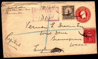 1929 Registered Cover To England 4th Bureau Issue Franking