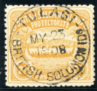 Solomon Islands 1907 Kevii 2½d Orange - Yellow Very Fine.  Sg 4.  Sc 4.