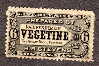 Private Die Medicine Stamp,  Scott Rs230d H.  R.  Stevens Lot 190135