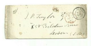 France Cover 1858 - Postage Due London Via Marseille / Cannes - Entire Letter