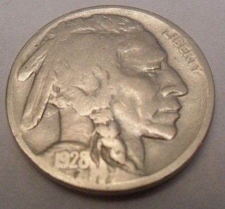1928 P Indian Head " Buffalo " Nickel Ag Or Better