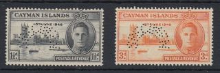 Cayman Islands 1946 Victory Perf Specimen Set,  Mnh Sg127s,  128s Cat £130