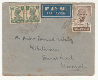 1948 India To Pakistan Cover With Gandhi Stamp And National Hero Lucknow Cancel