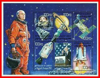 Djibouti 2000 Russia - Usa In Space = John Glenn M/s Sc 825 Mnh Apollo - Soyuz