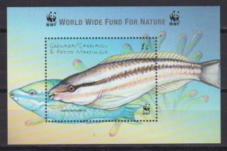 Grenada Grenadines 2001 Wwf Fish Marine Life S/s Mnh