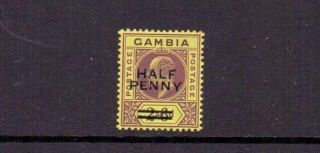 Gambia 1906 Edvii ½d On 2/6 Sg69 Mnh Cat £55