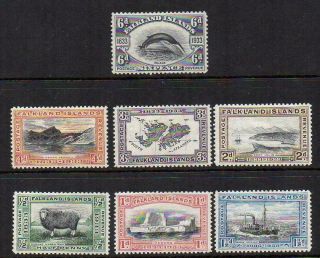 Falkland Islands 1933 7 Values Up To 6d.  M.  Collectable Quality