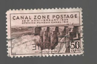 Canal Zone Sc 135 50c Gatun Spillway After 1939 Issue - Vf
