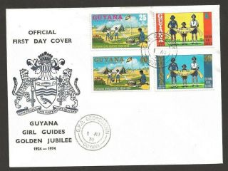 1974 Guyana Scout Girl Guide 50th Anniversary Fdc