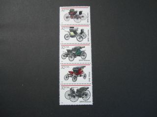 United States Scott 3019 - 3023 Vertical Strip Of 5 Antique Automobile Stamps