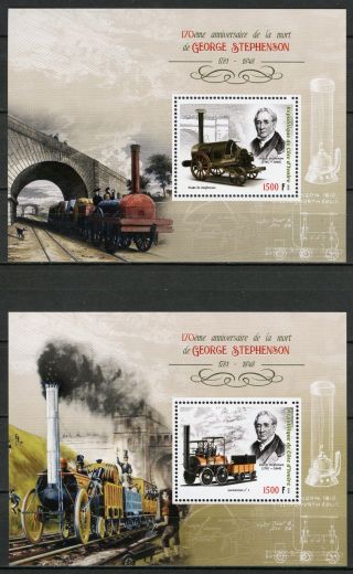 Ivory Coast 2018 Mnh George Stephenson 2x 1v S/s Trains Railways Rail Stamps