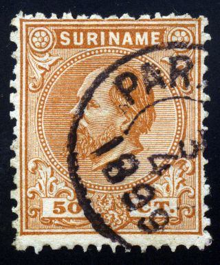 Surinam.  Dutch Guiana.  1873.  50c.  Brown Orange.  Sc 14.  Vf