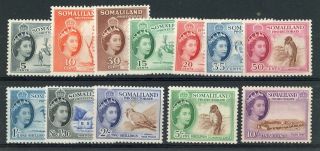Somaliland 1953 - 58 Qeii Set Of 12 Mnh Sg 137/148 Cat £120