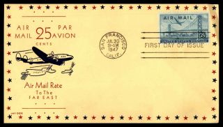 Mayfairstamps 1947 Us Fdc Air Mail To The Far East Jay Dee First Day Cover Wwb_3