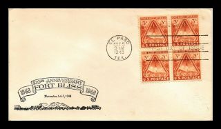 Dr Jim Stamps Us Fort Bliss Centennial Fdc Cover Scott 976 Block El Paso Texas