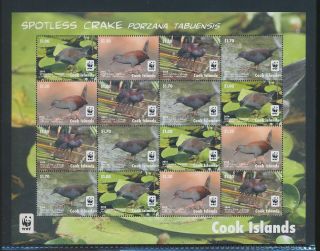Gx01877 Cook Islands 2014 Animals Fauna Flora Birds Good Sheet Mnh