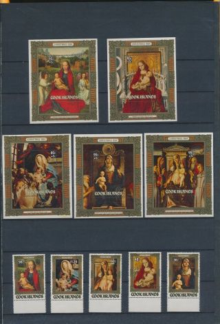Gx03621 Cook Islands 1984 Religious Art Paintings Fine Lot Mnh