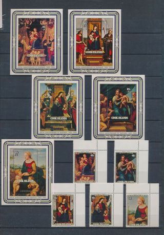 Gx03620 Cook Islands 1983 Religious Art Paintings Fine Lot Mnh