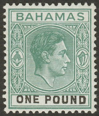 Bahamas 1944 Kgvi £1 Grey - Green And Black Sg157b Cat £200