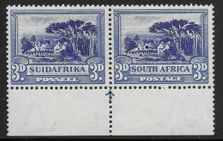South Africa 1933 3d Window Flaw Vf Mnh Sg 45bw Inv.  Wmk.  £60
