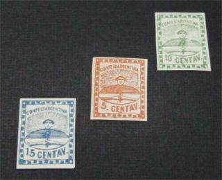 Nystamps Argentina Stamp 1 - 3 Og H $25