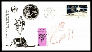 Mayfairstamps Us 1972 Apollo 17 Liftoff From The Moon Space City Cover Society C