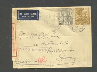 Papua Guinea,  1939,  Passed By Censor & Opened By Censor Cover To England