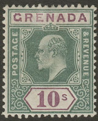 Grenada 1902 Kevii 10sh Green And Purple Sg66 Cat £160