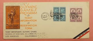 1932 Fdc 718 - 19 Olympic Games Blocks,  Program