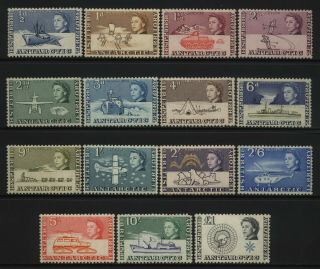 British Antarctic Territory 1963 - 1969 Qeii Transport Values (½d - £1) Um
