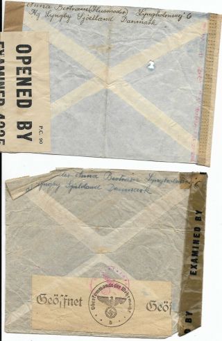 2 WWII Era ' Luftpost ' Covers,  Denmark to Iceland 2