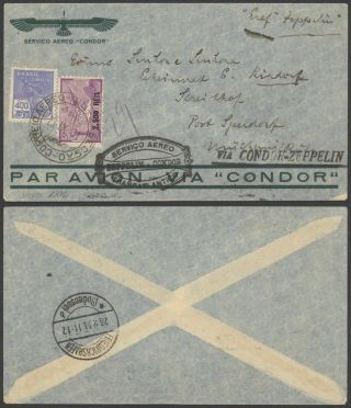 Brazil 1931 - Zeppelin Flight Air Mail Cover To Germany 30527/15