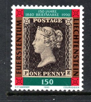 Liechtenstein Mnh 1990 Sg989 150th Anv Of The First Penny Black