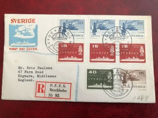 Sweden,  1958 Postal Service Set On Illustrated Fdc With Perf Varieties