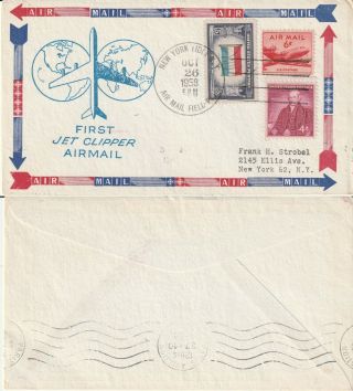 Us 1958 Jet Clipper First Flight Flown Cover York Ny To Paris France