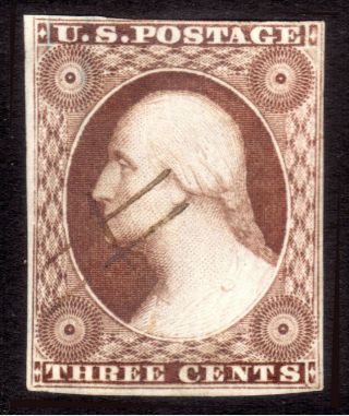 Us Stamp: 11a Plated 46r1l,  Very Deep Early 1852 Claret,  Ex.  Amonette