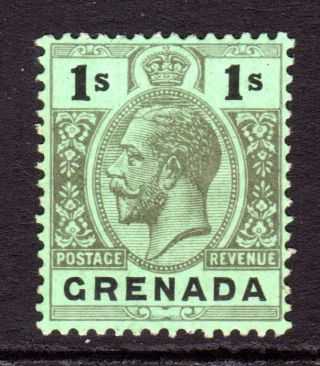 Grenada Kgv 1913 - 22 (wmk Multi Ca) 1s On Blue Green/olive Back Sg98b Lm/mint