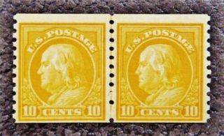 Nystamps Us Stamp 497 Og H $120 Line Pr Franklin